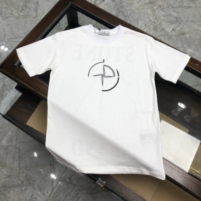 [스톤아일랜드]Stone Island 2020 Mens Crew-neck Cotton Short Sleeved Tshirts - 스톤아일랜드 2020 남성 크루넥 코튼 반팔티 Sto0207x.Size(m - 2xl).화이트