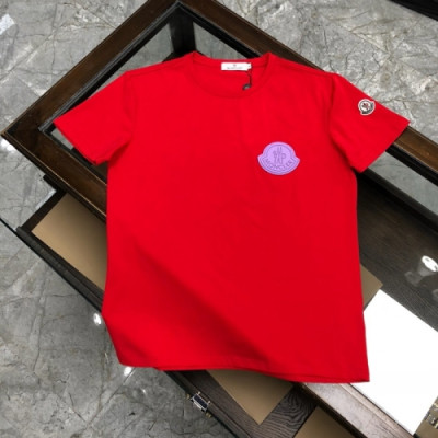 [매장판]Moncler 2020 Mens Logo Silket Crew-neck Short Sleeved Tshirts - 몽클레어 2020 남성 로고 실켓 크루넥 반팔티 Moc01664x.Size(m - 3xl).레드