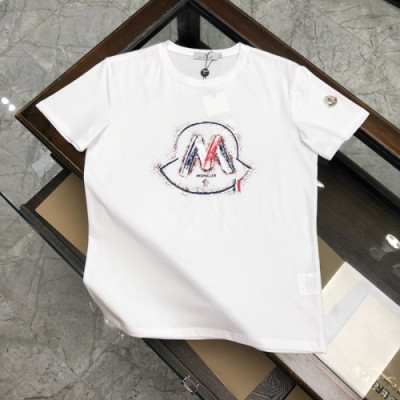 [매장판]Moncler 2020 Mens Logo Silket Crew-neck Short Sleeved Tshirts - 몽클레어 2020 남성 로고 실켓 크루넥 반팔티 Moc01666x.Size(m - 3xl).화이트