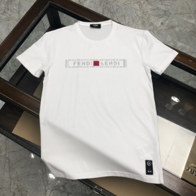 [펜디]Fendi 2020 Mens Logo Casual Silket Short Sleeved Tshirts - 펜디 2020 남성 로고 캐쥬얼 실켓 반팔티 Fen0691x.Size(m - 3xl).화이트