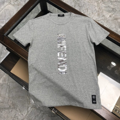 [펜디]Fendi 2020 Mens Logo Casual Silket Short Sleeved Tshirts - 펜디 2020 남성 로고 캐쥬얼 실켓 반팔티 Fen0692x.Size(m - 3xl).그레이