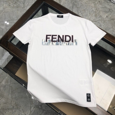 [펜디]Fendi 2020 Mens Logo Casual Silket Short Sleeved Tshirts - 펜디 2020 남성 로고 캐쥬얼 실켓 반팔티 Fen0702x.Size(m - 3xl).화이트