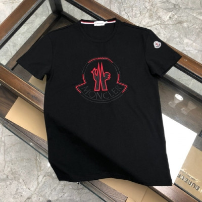 [매장판]Moncler 2020 Mens Logo Silket Crew-neck Short Sleeved Tshirts - 몽클레어 2020 남성 로고 실켓 크루넥 반팔티 Moc01676x.Size(m - 3xl).블랙