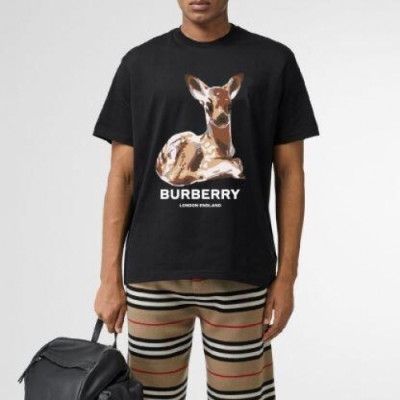 [버버리]Burberry 2020 Mm/Wm Logo Cotton Short Sleeved Tshirts - 버버리 2020 남자 로고 코튼 반팔티 Bur02626x.Size(xs - l).블랙