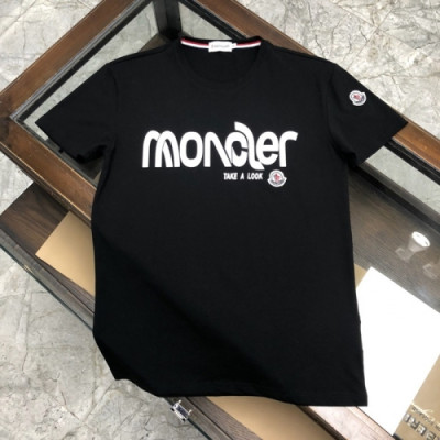 [매장판]Moncler 2020 Mens Logo Silket Crew-neck Short Sleeved Tshirts - 몽클레어 2020 남성 로고 실켓 크루넥 반팔티 Moc01698x.Size(m - 3xl).블랙