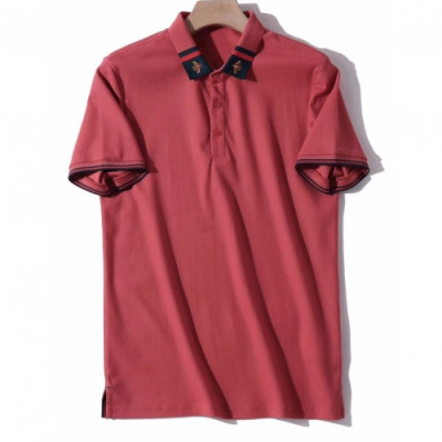 [매장판]Gucci 2020 Mens Logo Silket Short Sleeved Polo Tshirts - 구찌 2020 남성 로고 실켓 폴로 반팔티 Guc02716x.Size(m - 3xl).레드