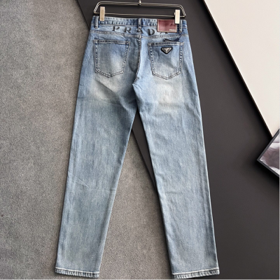[프라다]Prada 2025 Mens Classic Logo Denim Pants - 프라다 2025 남성 클래식 로고 데님 팬츠 Pra01041x.Size(29 - 38).블루