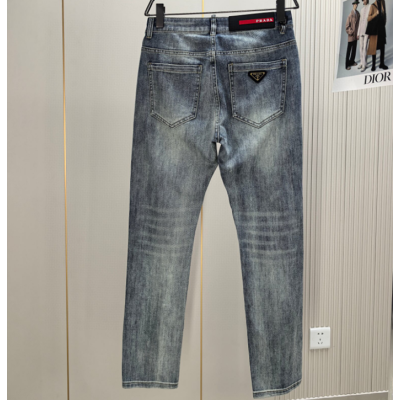 [프라다]Prada 2025 Mens Classic Logo Denim Pants - 프라다 2025 남성 클래식 로고 데님 팬츠 Pra01031x.Size(30 - 40).블루