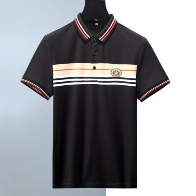 [버버리]Burberry 2020 Mens Logo Silket Short Sleeved Polo Tshirts - 버버리 2020 남성 로고 실켓 폴로 반팔티 Bur02633x.Size(m - 3xl).블랙