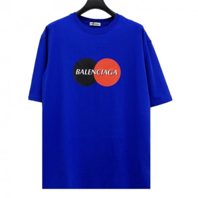 [발렌시아가]Balenciaga 2020 Mm/Wm Logo Cotton Short Sleeved Tshirts - 발렌시아가 2020 남자 로고 오버사이즈 코튼 반팔티 Bal0632x.Size(xs - l).블루