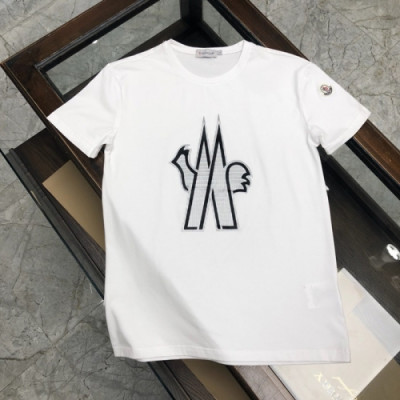 [매장판]Moncler 2020 Mens Logo Silket Crew-neck Short Sleeved Tshirts - 몽클레어 2020 남성 로고 실켓 크루넥 반팔티 Moc01705x.Size(m - 3xl).화이트