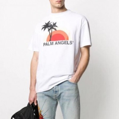 [팜 엔젤스]Palm Angels 2020 Mm/Wm Logo Cotton Short Sleeved Tshirts - 팜 엔젤스 2020 남자 로고 코튼 반팔티셔츠 Pam0149x.Size(s - xl).화이트