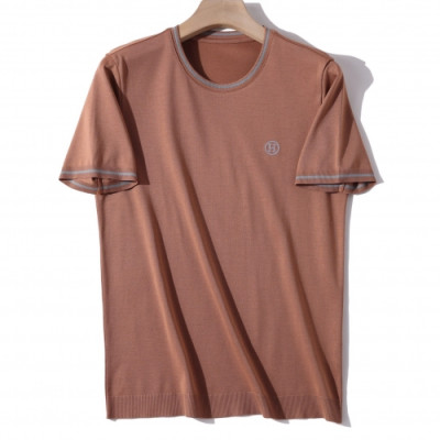 Hermes 2020 Mens Crew-neck Silket Short Sleeved Tshirts - 에르메스 2020 남성 크루넥 실켓 반팔티 Her0466x.Size(m - 3xl).브라운