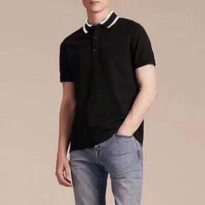 [버버리]Burberry 2020 Mens Logo Cotton Short Sleeved Polo Tshirts - 버버리 2020 남성 로고 코튼 폴로 반팔티 Bur02650x.Size(m - 3xl).블랙