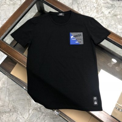 [펜디]Fendi 2020 Mens Logo Casual Silket Short Sleeved Tshirts - 펜디 2020 남성 로고 캐쥬얼 실켓 반팔티 Fen0710x.Size(m - 3xl).블랙