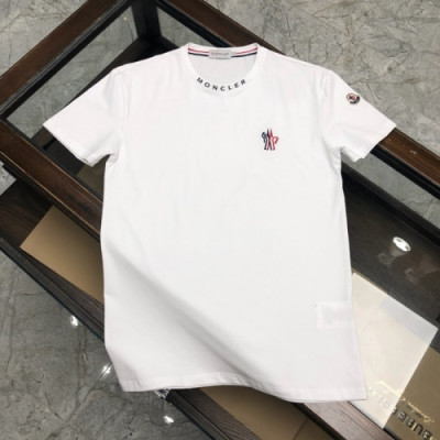 [매장판]Moncler 2020 Mens Logo Silket Crew-neck Short Sleeved Tshirts - 몽클레어 2020 남성 로고 실켓 크루넥 반팔티 Moc01719x.Size(m - 3xl).화이트