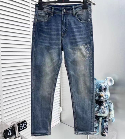 Loewe 2024 Mens Logo Denim Jeans - 로에베 2024 남성 로고 데님 청바지 Loe0404x.Size(29 - 38).블루