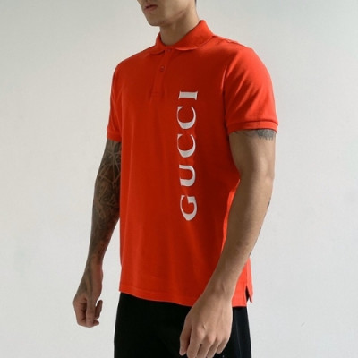 [매장판]Gucci 2020 Mens Logo Cotton Short Sleeved Polo Tshirts - 구찌 2020 남성 로고 코튼 폴로 반팔티 Guc02746x.Size(m - 2xl).레드