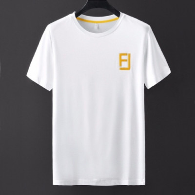 [펜디]Fendi 2020 Mens Logo Casual Silket Short Sleeved Tshirts - 펜디 2020 남성 로고 캐쥬얼 실켓 반팔티 Fen0719x.Size(m - 3xl).화이트