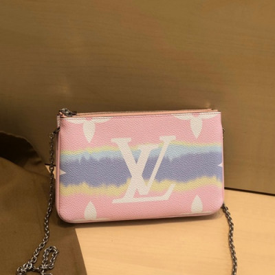 Louis Vuitton 2020 Pochette Double Zip Chain Shoulder Cross Bag,20cm - 루이비통 2020 포쉐트 더블 집 체인 숄더 크로스백 M69124,LOUB2111,20cm,핑크