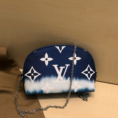 Louis Vuitton 2020 Monogram PVC Pouch Chain Shoulder Cross Bag ,22cm - 루이비통 2020 모노그램 PVC 파우치 체인 숄더 크로스백 M69139,LOUB2115,22cm,블루