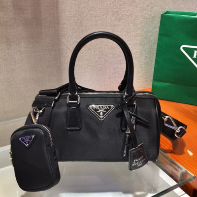 Prada 2020 Nylon Tote Shoulder Bag,20CM - 프라다 2020 나일론 토트 숄더백,1BA846-4,20cm,블랙