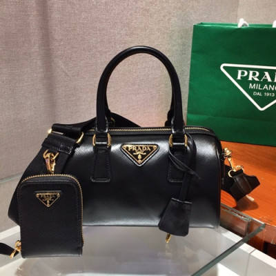 Prada 2020 Leather Tote Shoulder Bag,20CM - 프라다 2020 레더 토트 숄더백,1BA846-6,20cm,블랙