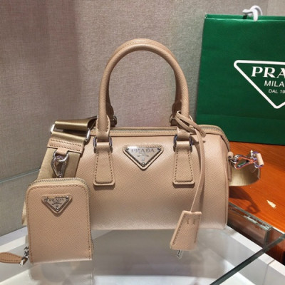 Prada 2020 Leather Tote Shoulder Bag,20CM - 프라다 2020 레더 토트 숄더백,1BA846-9,20cm,베이지