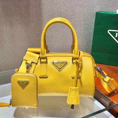 Prada 2020 Leather Tote Shoulder Bag,20CM - 프라다 2020 레더 토트 숄더백,1BA846-10,20cm,옐로우