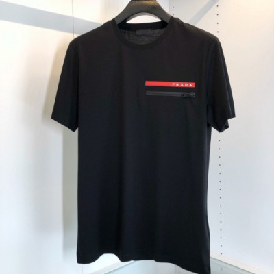 [프라다]Prada 2020 Mens Basic Logo Silket Short Sleeved Tshirts  - 프라다 2020 남성 베이직 로고 실켓 반팔티 Pra01067x.Size(m - 3xl).블랙