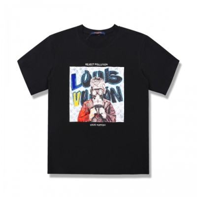 [루이비통]Louis vuitton 2020 Mm/Wm Logo Silket Short Sleeved Tshirts - 루이비통 2020 남/녀 로고 실켓 반팔티 Lou01887x.Size(s - xl).블랙