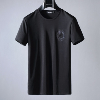 [크롬하츠]Chrome hearts 2020 Mens Logo Casual Short Sleeved Tshirts - 크롬하츠 2020 남성 로고 캐쥬얼 반팔티 Chr0169x.Size(m - 4xl).블랙