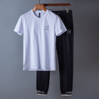 [루이비통]Louis vuitton 2020 Mens Casual Logo Training Short Sleeved Clothes&Pants - 루이비통 2020 남성 캐쥬얼 로고 반팔 트레이닝복&팬츠 Lou01932x.Size(m - 5xl).화이트