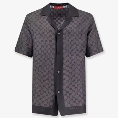 구찌 남성 트렌디 블랙 반팔 셔츠 - Gucci Mens Black Short sleeved Tshirts - gu02820x