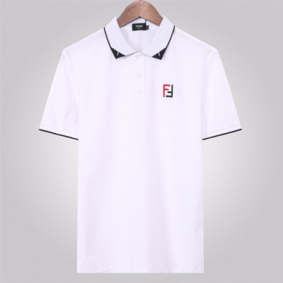 [펜디]Fendi 2020 Mens Logo Casual Short Sleeved Polo Tshirts - 펜디 2020 남성 로고 캐쥬얼 폴로 반팔티 Fen0737x.Size(m - 3xl).화이트