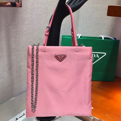 Prada 2020 Nylon Tote Shoulder Shopper Bag,23cm - 프라다 2020 여성용 나일론 토트 숄더 쇼퍼백 ,1BA252-1,23cm,핑크