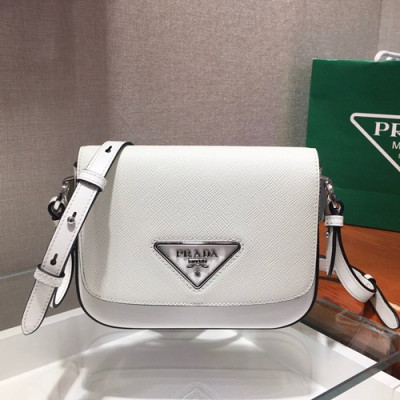 Prada 2020 Leather Shoulder Bag,20CM - 프라다 2020 여성용 레더 숄더백,1BD249-1,20cm,화이트