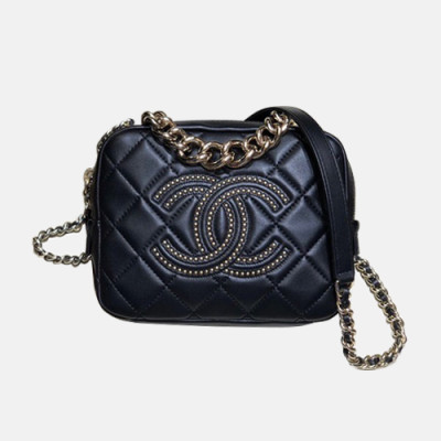 Chanel 2020 Leather Camera Chain Cross Bag,18CM - 샤넬 2020 레더 카메라 체인 크로스백,CHAB1486,18CM,블랙