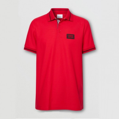 [버버리]Burberry 2020 Mens Logo Short Sleeved Polo Tshirts - 버버리 2020 남성 로고 폴로 반팔티 Bur02770x.Size(m - 2xl).레드