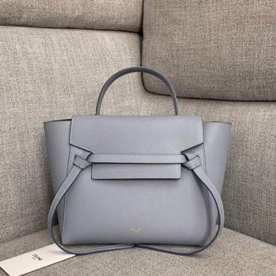 Celine 2020 Leather Belt Shoulder Bag,24CM - 셀린느 2020 레더 벨트 숄더백 ,98310-12,24CM,연블루