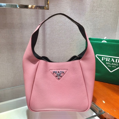 Prada 2020 Leather Bucket Tote Bag,23CM - 프라다 2020 레더 버킷 토트백,1BC127-1,23cm,핑크