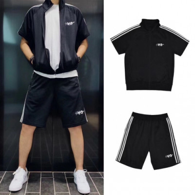 [요지야마모토]Y3 2020 Mens Casual Cotton Training Short Sleeved Clothes&Half Pants - 요지야마모토 2020 남성 캐쥬얼 코튼 반팔 트레이닝복&반바지 Y3/0103x.Size(s - xl).블랙