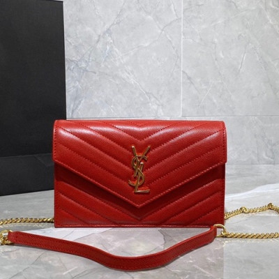 Saint Laurent 2020 Women Monogram Chain Shoulder Bag ,19CM - 입생로랑 2020 여성용 모노그램 체인 숄더백 393953 ,SLB0546,19CM,레드(금장)