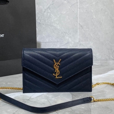 Saint Laurent 2020 Women Monogram Chain Shoulder Bag ,19CM - 입생로랑 2020 여성용 모노그램 체인 숄더백 393953 ,SLB0547,19CM,네이비(금장)