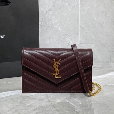 Saint Laurent 2020 Women Monogram Chain Shoulder Bag ,19CM - 입생로랑 2020 여성용 모노그램 체인 숄더백 393953 ,SLB0548,19CM,와인(금장)