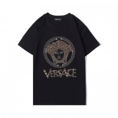 [베르사체]Versace 2020 Mens Logo Silket Short Sleeved Tshirts - 베르사체 2020 남성 메두사 실켓 반팔티 Ver0666x.Size(s - 2xl).블랙