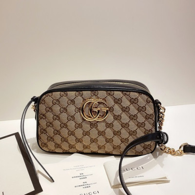 Gucci 2020 Canvas Shoulder Bag,24CM - 구찌 2020 캔버스 숄더백 447632,GUB1143,24cm,브라운