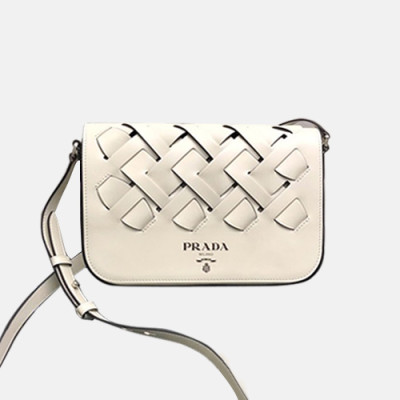 Prada 2020 Women Leather Shoulder Bag ,24CM - 프라다 2020 여성용 레더 숄더백 1BH246-1,24CM,화이트