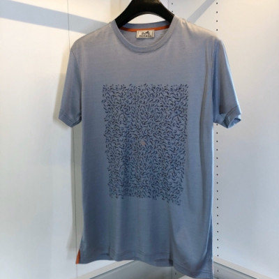 [에르메스]Hermes 2020 Mens Crew-neck Silket Short Sleeved Tshirts - 에르메스 2020 남성 크루넥 실켓 반팔티 Her0493x.Size(m - 2xl).블루