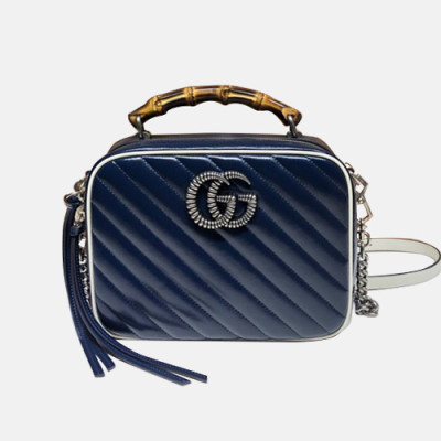 Gucci 2020 Marmont Bamboo Tote Shoulder Bag,22CM - 구찌 2020 마몬트 뱀부 토트 숄더백 602270,GUB1163 ,22cm,네이비